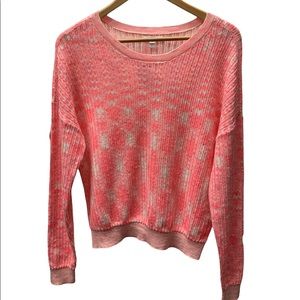 New! Nordstrom Abound drop shoulder knit Pullover Sweater Pink dye, size XL